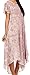 Sakkas 15802 - Lila Freckled Dyed Cap Sleeve Scoopneck Long Caftan Dress / Cover Up - Mauve - OS