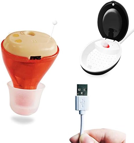 YorkSound Hearing Amplifiers for Seniors， fit Both Right and Left Ear, Invisible Hearing Amplifier Devices in The Ear, Volume Control and Rechargeable Function.