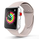 Vati Band for Apple Watch Series 3 Bands, Soft Silicone Replacement Sports Band for iWatch 38mm Apple Watch 2017 Series 3/2/1 All Models (S/M, Pink Sand)