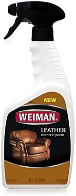 Weiman Multi-Action Leather Cleaner & Polish Perfect For Leather Furniture, Car Interiors, Shoes, Handbags, Luggage And More, 22 oz