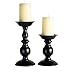 Happy E-life Classic Elegant Metallic Candle Holder Candlestick Wedding Decor(Black Set)