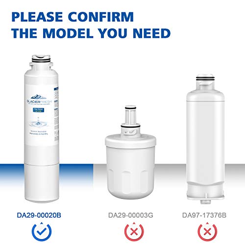 GLACIER FRESH DA29-00020B Refrigerator Water Filter Replacement Samsung DA29-00020B HAF-CIN/EXP For French Door Fridge Kitchen By Samsung (3 PACK)
