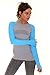 B.BANG Women's Running Athletic Wear Long Sleeve Yoga Seamless Sports Shirts with Thumb-Hole（Blue S）