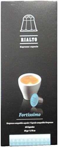 RIALTO EXPRESSO Fortissimo Espresso Coffee Capsules Compatible Nespresso Pack Of 10