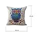 Uther Throw Pillow Case Square Decorative Cute Owl Pillow Cases Couch Covers for Home Set of 4 18 x 18 Inch