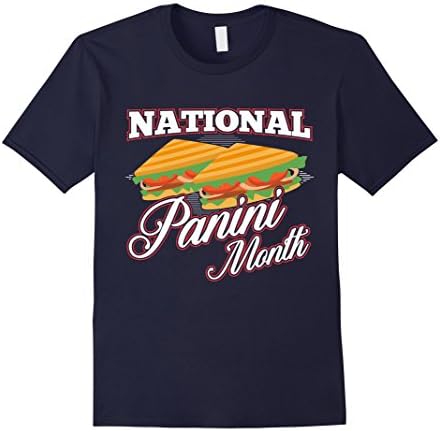 Mens National Panini Month T-shirts Medium Navy