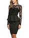 ACEVOG Women's Vintage Long Sleeve Lace Cocktail Party Dress
