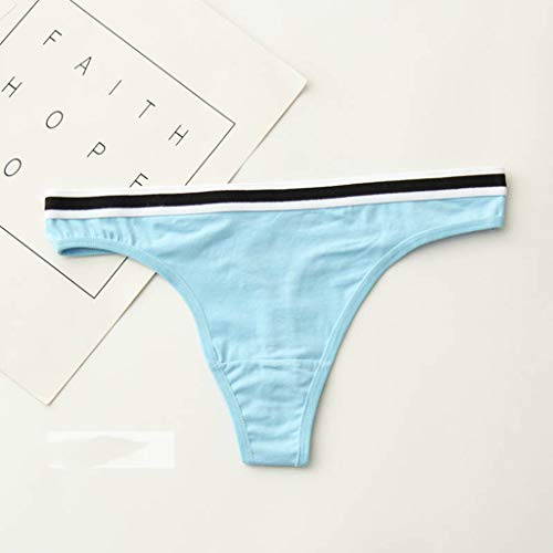 CakeLY 6Packs Women\'s Underwear Cotton Panties Solid Color Underwear Sexy Thong Pink