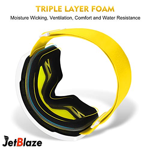 JetBlaze Ski Goggles, OTG Snowboard Goggles (Yellow) - Thumbnail 2
