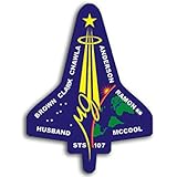 Shuttle Shaped Space Mission STS 107 Sticker (Colombia NASA Logo Insignia Patch Design)
