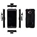 HTC One M8 Holster Belt Clip Case: Stalion® Secure Holster Shell & Kickstand Combo (Jet Black) 180° Degree Rotating Locking Swivel + Shockproof Protection (Not for HTC One M7, M9 or E8)