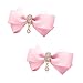 ZAKIA Women' Ribbon Bow Crystal Pendant Removable Shoe Clips Clutch Wedding Decoration Pack of 2