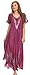 Sakkas 16601 - Ronny Lace Embroidered Cap Sleeve Tie Dye Wash Caftan Dress / Cover Up - Fuchsia / Navy - OS