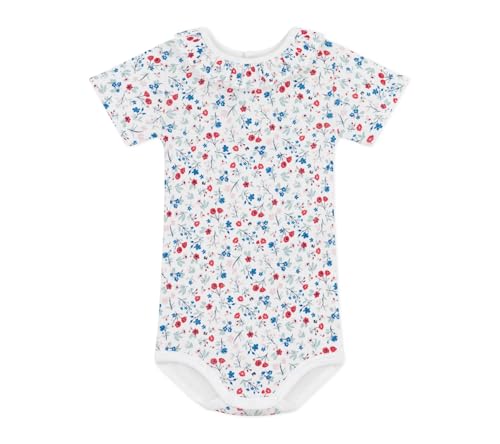 Petit Bateau A0CW6 Body Manches Courtes Collerette Blanc/Multico Bébé Fille 3 Mois