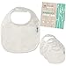 Bamboo Terry Drool Bibs. Waterproof 4-Piece Set For Baby by Wonderful Walrus. Natural - Simple - Classic. 2 Reversible, Ultra Soft & Absorbent Layers. In White for Ideal Unisex Gift or to Decorate.