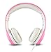 NENOS Children Kids Children's Volume Limited Headphones for Kids Foldable (Pink)