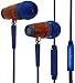 Symphonized Kids Volume Limited Premium Wood in-Ear Noise-isolating Headphones, Earbuds, Earphones with Mic (Bubble Blue)