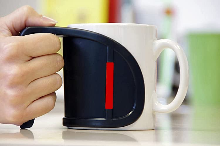 Lifeswonderful - Duo Cup & Mug Handle (Red) - Provides a Second Handle to Standard Mugs - Drinking Aid for The Elderly, Arthritis