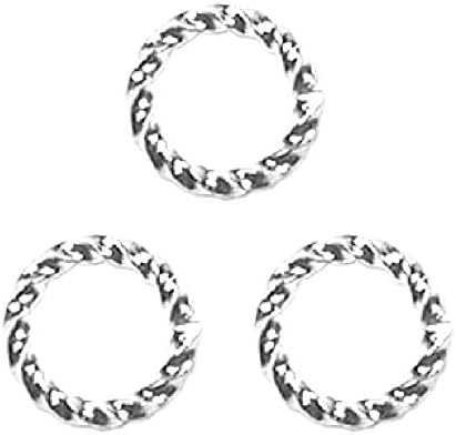 FANCY TWIST JUMP RINGS 16 gauge 50pcs Silver Plated 8mm