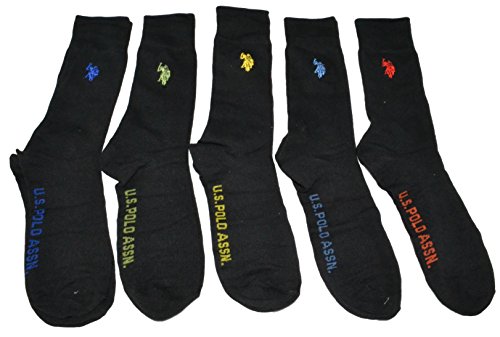 U.S. Polo Assn. Men's Polo Socks Colored Logo Dress Socks 5 Pairs for Men Pack