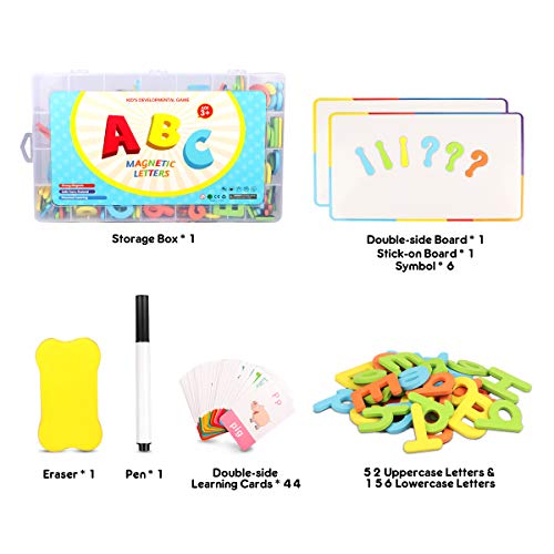 Lydaz Magnetic Letters Classroom ABC Toys Set for Fridge, 218 PCS Alphabet ABC Learning Magnets Letters with 2 White Boards - Preschool Educational Foam Spelling Toy Magnet for Toddlers - Thumbnail 6