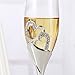 Wedding Champagne Glass Set Silver Toasting Flute Glasses Pack of 2 with Rhinestone Rimmed Hearts Decoration for Wedding, Anniversary and Special Occasions