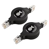 Cable Matters (2-Pack) Cat 5e Retractable Ethernet Network Patch Cable 10/100 Mbps - 3.5 Feet