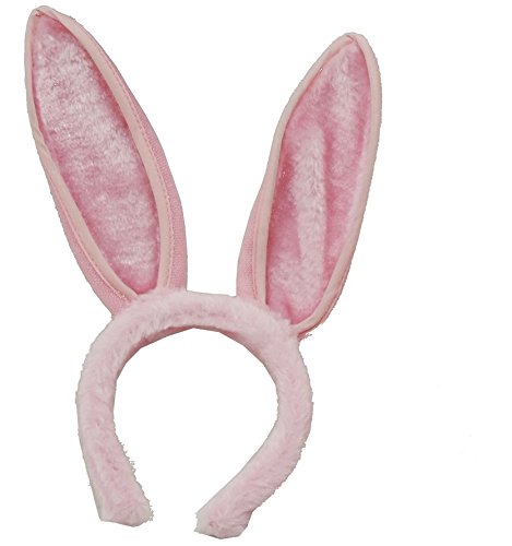 Hot Pink Plush Bunny Ears Headband & Fuzzy Tail Costume Set
