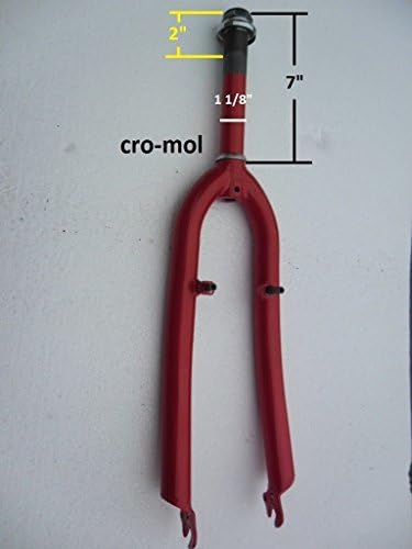 26" Bike cro-mol front fork 1-1/8 " threaded headset heavy duty fork red