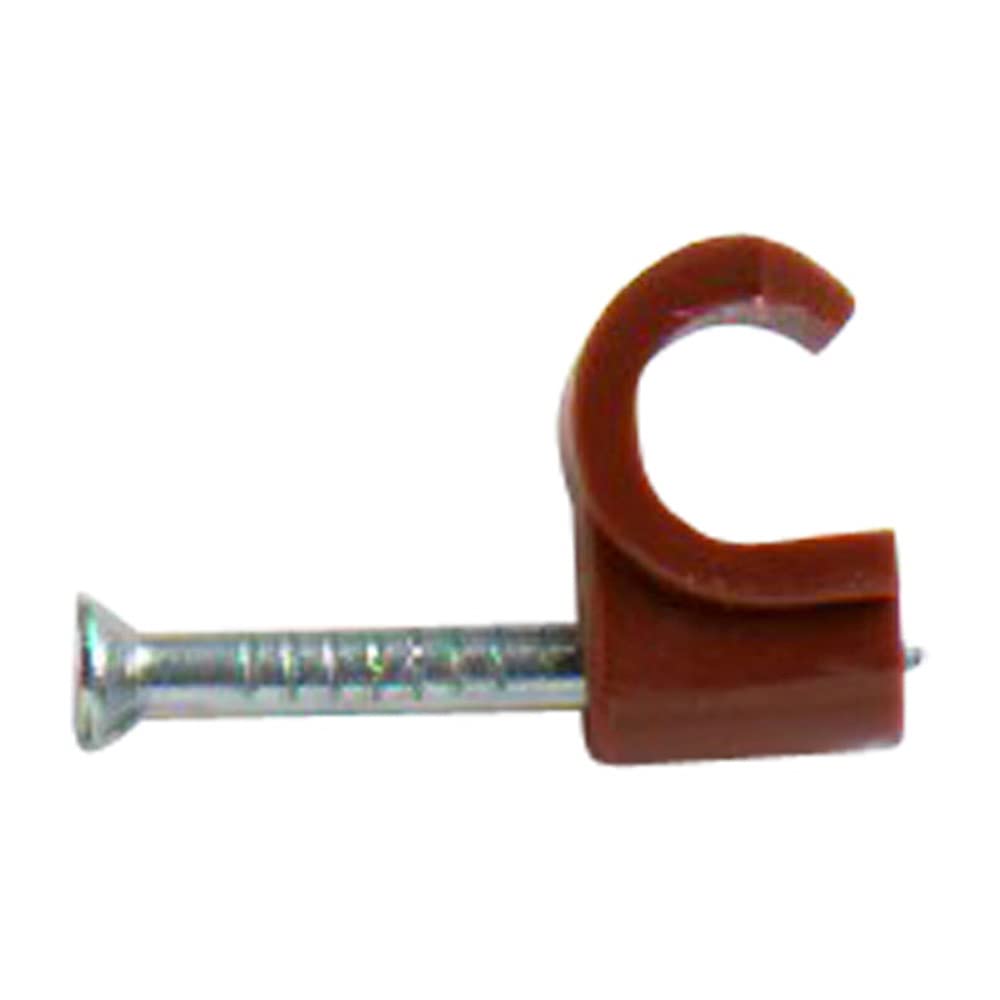 Merriway BH07309 (1000 Pcs) Round RG59 and RG6 Coaxial Cable Clips, Brown 6.0mm - Pack of 1000 Pieces