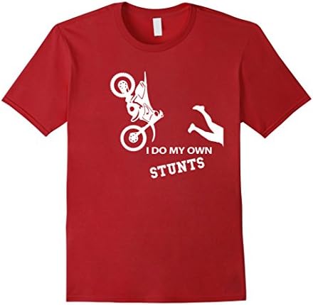 Men's I Do My Own Stunts Motorcycle Shirt - Funny Motorcycle Shirt XL Cranberry