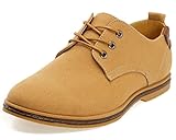 DADAWEN Men's Casual Canvas Lace Up Oxfords Shoes Camel US Size 11
