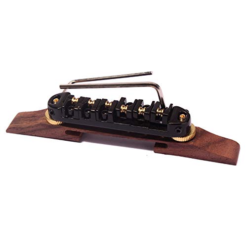 Alnicov Guitar Roller Saddles Rosewood Bridge Set For Jazz Guitar