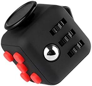 Fidget Cube by Fidget Freedom. Premium Quality EDC Fidget Toy. Relieve Stress & Anxiety, Improve Concentration & Focus, Alleviate Boredom & Bad Habits! Fun For All Ages! (Black/Red)