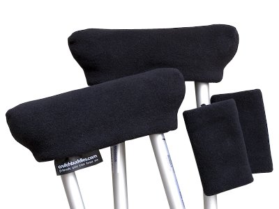 Black Crutch Pads, Crutch Covers, Cushions Made in USA by Crutch Buddies - Veteran Owned