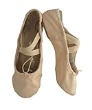 Women's Pink Canvas Split-sole Ballet Shoes Slippers