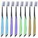 8 Pack Charcoal Toothbrushes, Soft Bristle Tooth Brushes for Adults With Covers, Remove Plaque, Bacteria & Stains, Work Well with Charcoal Toothpaste & Teeth Whitening Powder (Colors Vary)