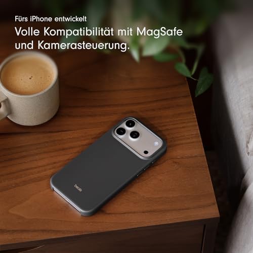 iPhone 17 Pro Max Case mit MagSafe und Kamerasteuerung, Matte Außenseite, Innenfutter aus Mikrofaser – Granitgrau