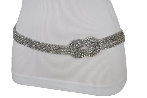 TFJ Women Fashion Metal Chain Belt Hip High Waist Infinity Long Braided Buckle (Plus size (30