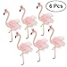 LUOEM Hawaii Flamingo Cake Cupcake Toppers with Toothpick Wedding Birthday Party Cake Decoration Glitter Paper Cake Toppers 6PCS