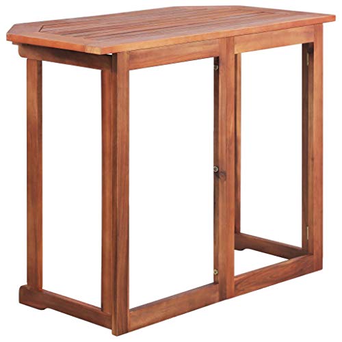 Festnight Balkontisch | Garten-Esstisch | Outdoor Esszimmertisch | Klappbar Gartentisch | Terassentisch | Holz Tisch | Balkon Esstisch | Massives Akazienholz 90 x 50 x 75 cm – Bild 5