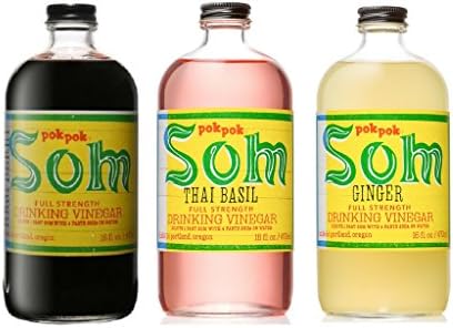 Pok Pok Som Drinking Vinegar 3-Pack - (Raspberry + Ginger + Thai Basil)