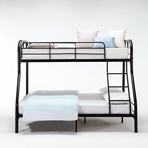 Kids Toys Deals Twin over Full Bunk Bed Ladder Kids Teens Metal Adult Dorm Bunkie Beds Bedroom Furniture