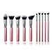 Jessup Kabuki 10pcs Pink/Silver Cosmetics Makeup Brush Tools kit Buffer Eyeliner Blending Eye Concealer Power Foundation Handmade Fiber Hair Brush Set T068