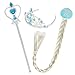 XiangGuanQianYing Silver Braid + Princess Crown + Magic Wand Halloween Toy Tiara kit