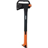 X17 Wood Splitting Axe, 24&rdquo; Camping Outdoor Hatchet for Wood Splitting and Kindling, Forged Carbon Steel Heat Treated Hand Maul Tool, Nylon Hollow Handle Shock Reduction Handle