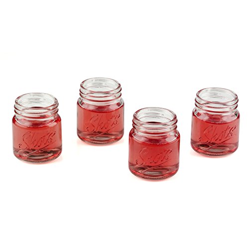 Barbuzzo Mason Jar Shot Glasses, 4-Pack Home & Kitchen, Kitchen & Dining, Dining & Entertaining, Glassware & Drinkware, Shot Glasses