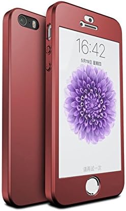 Amazon Com Iphone 5se Case Likgus Ultra Thin 360 Degree All Around Full Body Hard Slim Protective Case Cover With Tempered Glass Screen Protector For Apple Iphone 5se Red