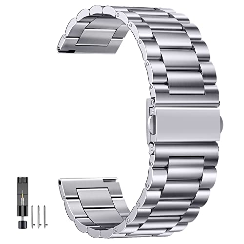 ZPJPPLX 14/16/18/20/22/24mm Metal Watch Band, Stainless Steel Quick Release Strap for Men Women