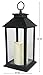 BANBERRY DESIGNS Black Decorative LED Lantern - LED Flickering Flameless Pillar Candle with 5 Hour Timer Included - Indoor/Outdoor Lantern - Set of 2-13